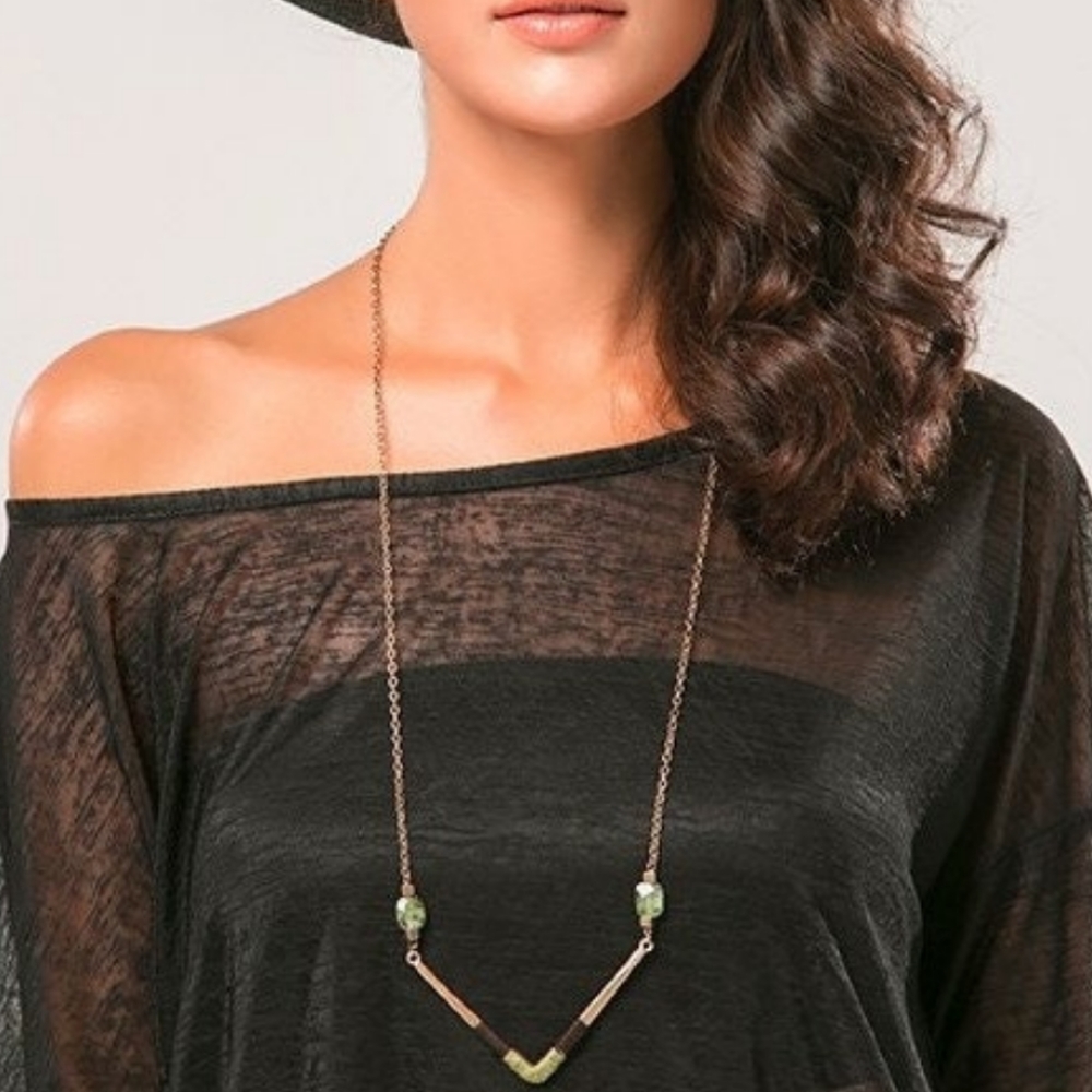 Boho necklace with green details